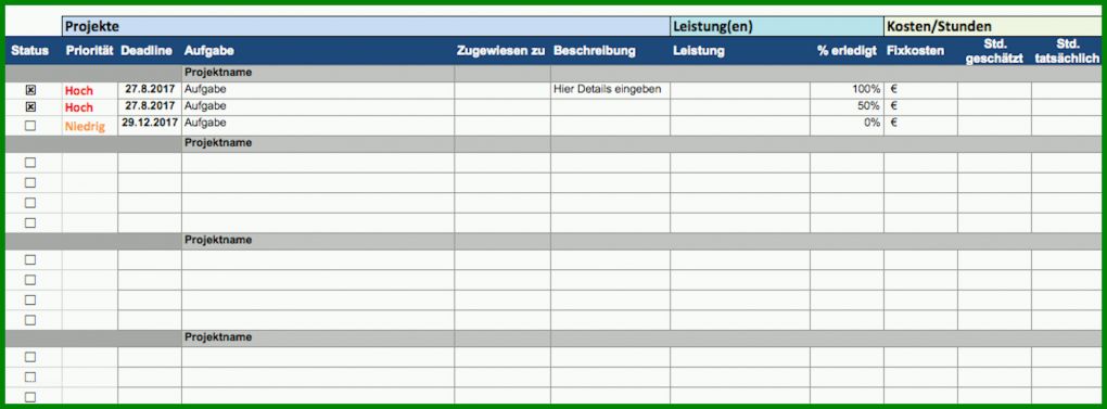 Überraschend Excel Vorlage Projekt 1912x707