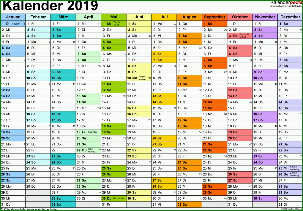 Faszinieren Kalender Vorlage 2019 3159x2206