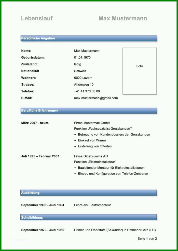 Ausgezeichnet Lebenslauf Muster & Vorlagen 423992 - Vorlage Ideen