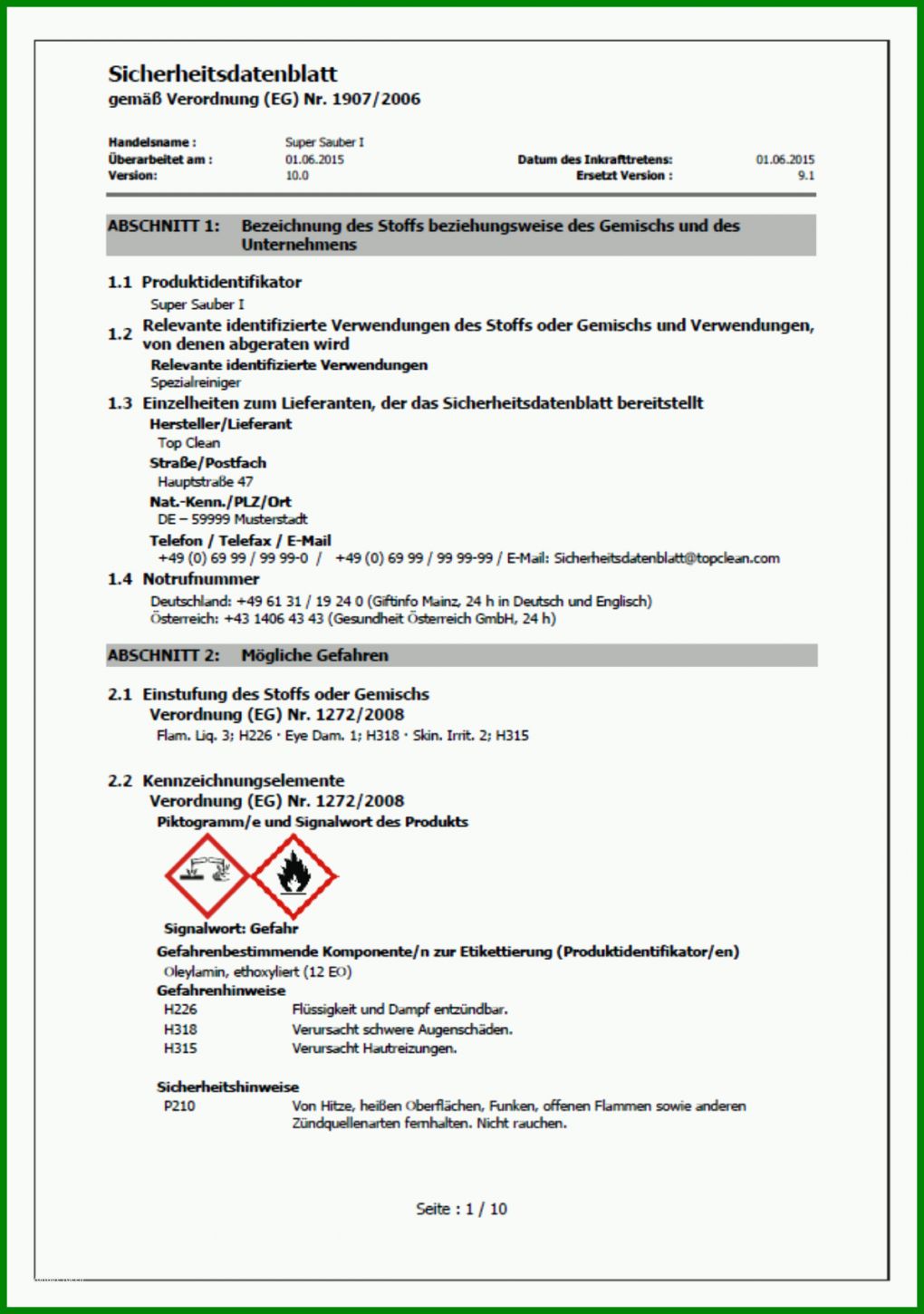 Fabelhaft Sicherheitsdatenblatt Englisch Vorlage 1200x1706