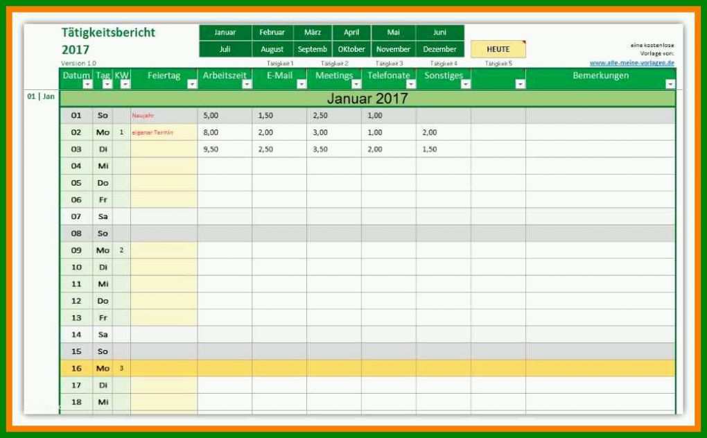 Spezialisiert Excel Arbeitszeitnachweis Vorlagen 2018 1036x642