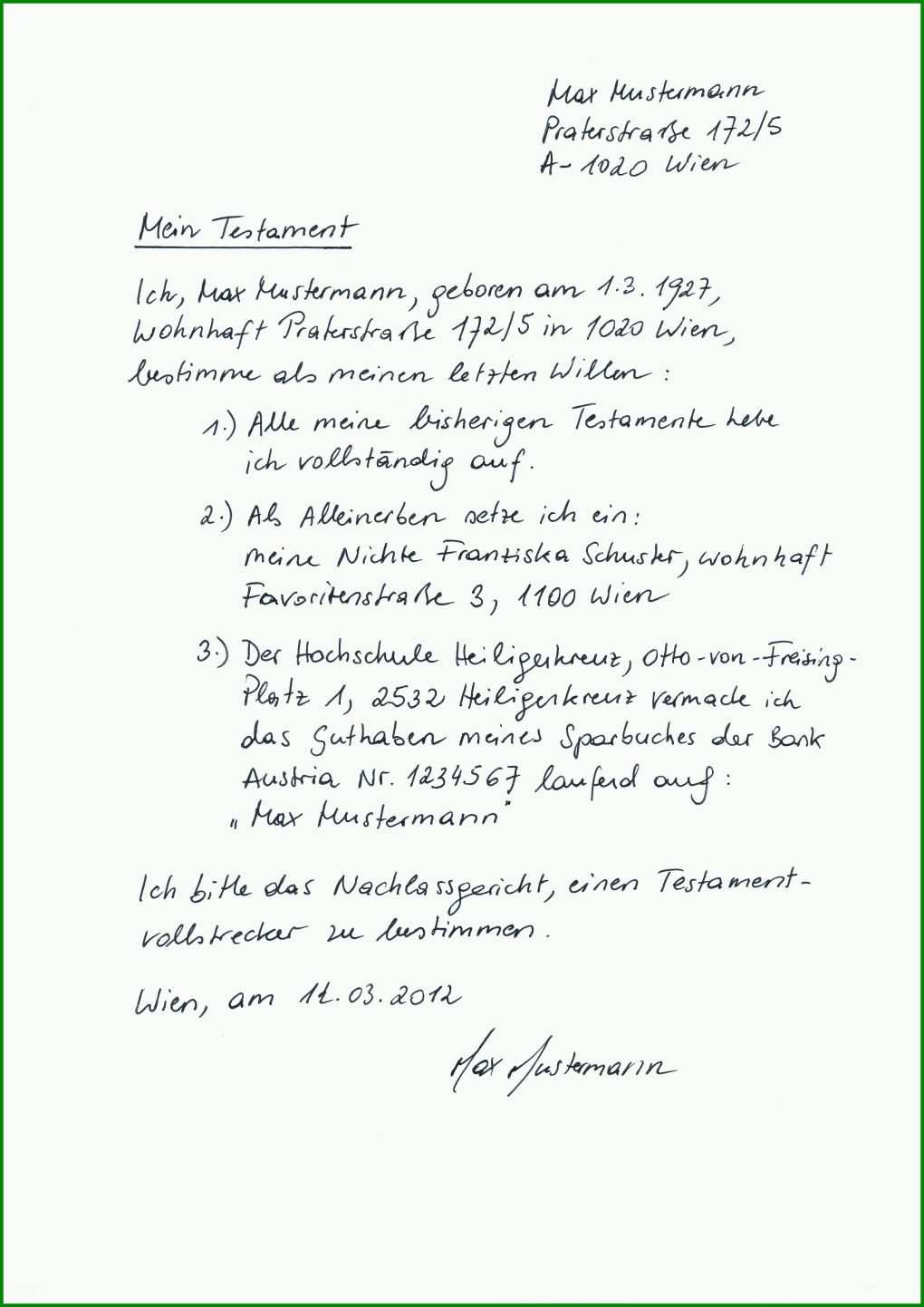 Spezialisiert Handschriftliches Testament Vorlage 2480x3507