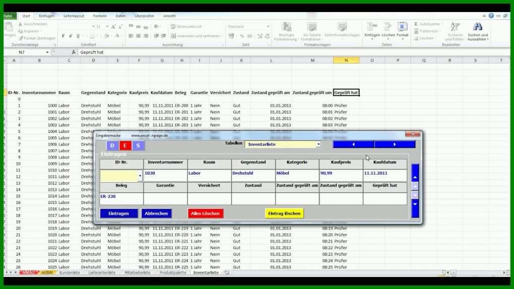 Selten Inventarliste Excel Vorlage 1280x720