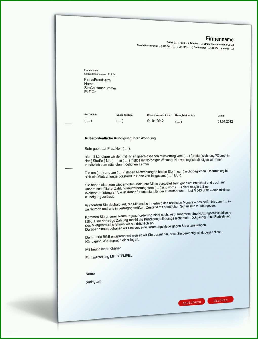 Rühren Kündigung Mietvertrag Vermieter Vorlage Kostenlos Pdf 1600x2100