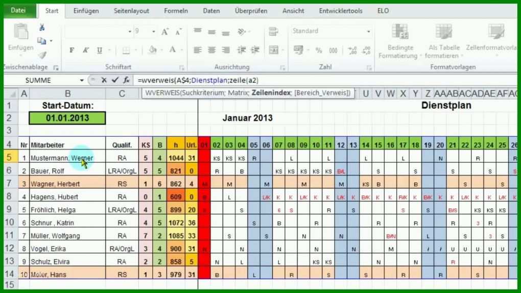 Ausnahmsweise Schichtplan Vorlage 1280x720