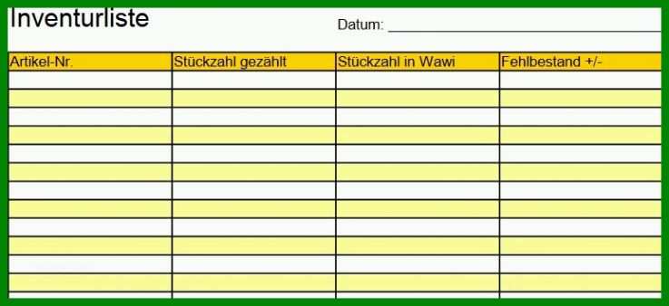 Moderne Inventur Vorlage Excel Kostenlos – Gehen 104342