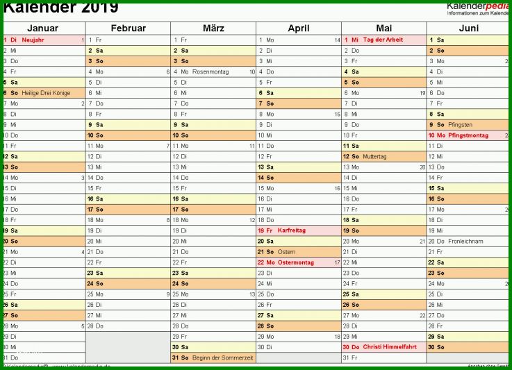 Einzigartig Kalender Vorlage 2019 1303x943