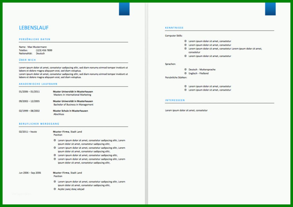 Neue Version Lebenslauf Vorlage Word Kostenlos 2018 1024x724
