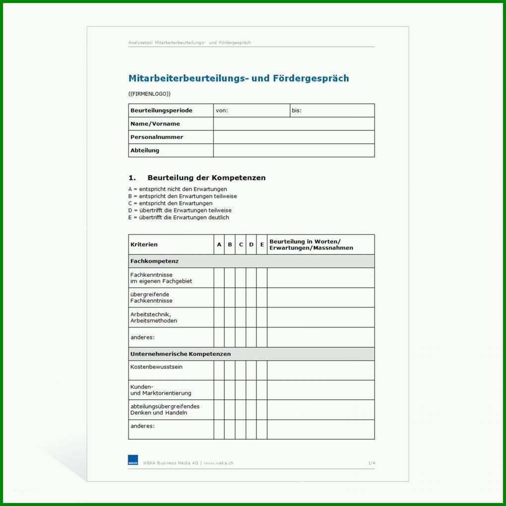 Exklusiv Mitarbeitergespräch Vorlage Excel 1500x1500