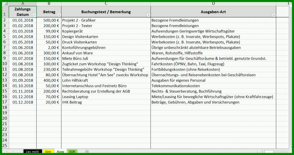 Kreativ Eür Vorlage Kleinunternehmer 1287x681