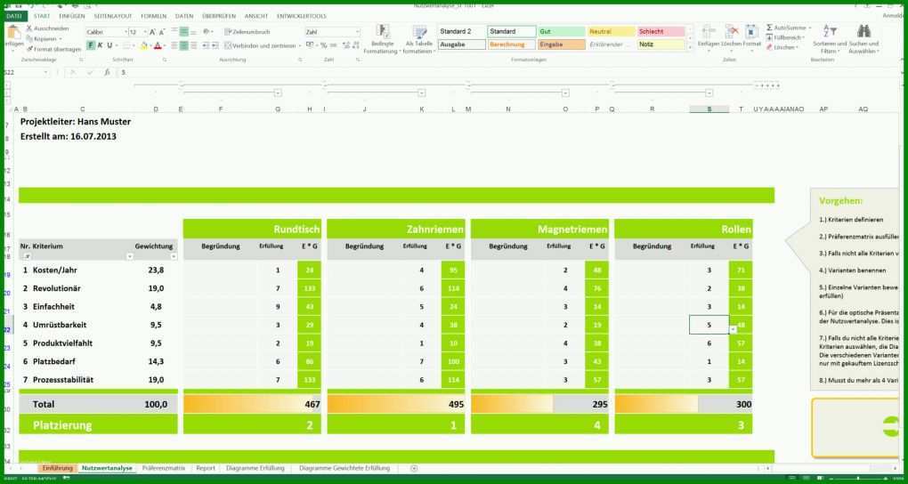 Hervorragen Nutzwertanalyse Vorlage 1920x1024