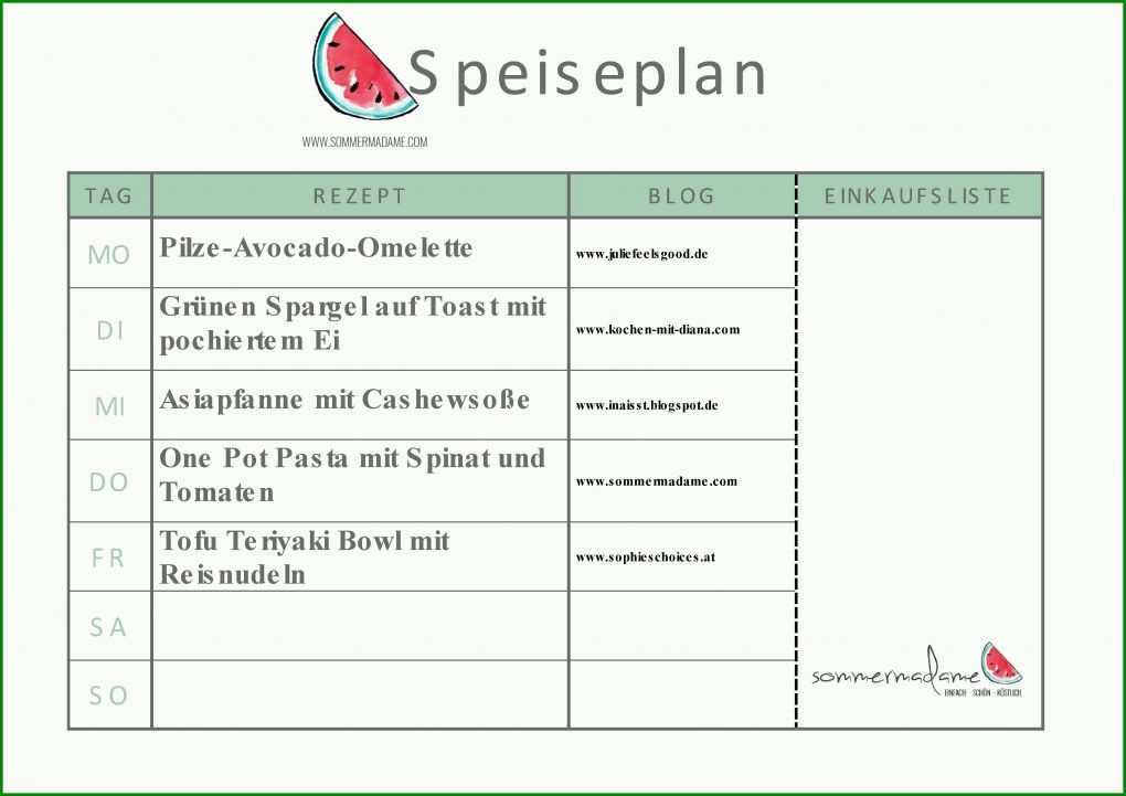 Atemberaubend Speiseplan Erstellen Vorlage 3508x2481