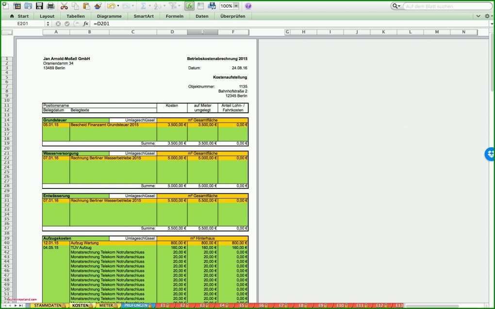 Überraschen Vorlage Nebenkostenabrechnung Excel Kostenlos 2560x1600