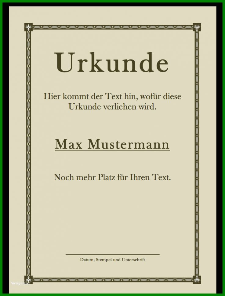 Tolle Word Vorlage Urkunde Kostenlos Download 807x1060