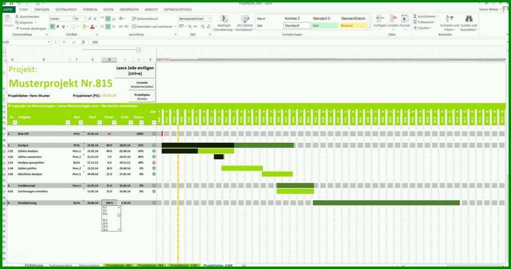 Hervorragen Excel Zeitplan Vorlage 1920x1010