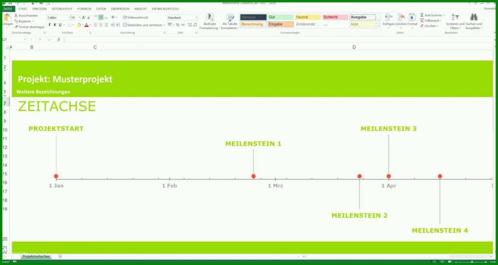 Schockieren Meilensteinplan Vorlage 1920x1024