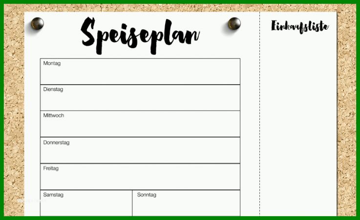 Perfekt Speiseplan Kostenloser Download Miomodo Diy Blog ...