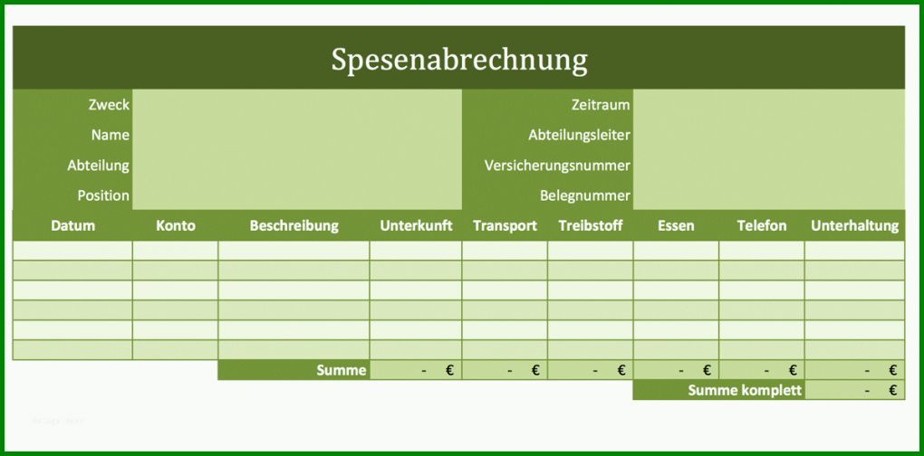 Staffelung Spesenabrechnung Vorlage 1200x593