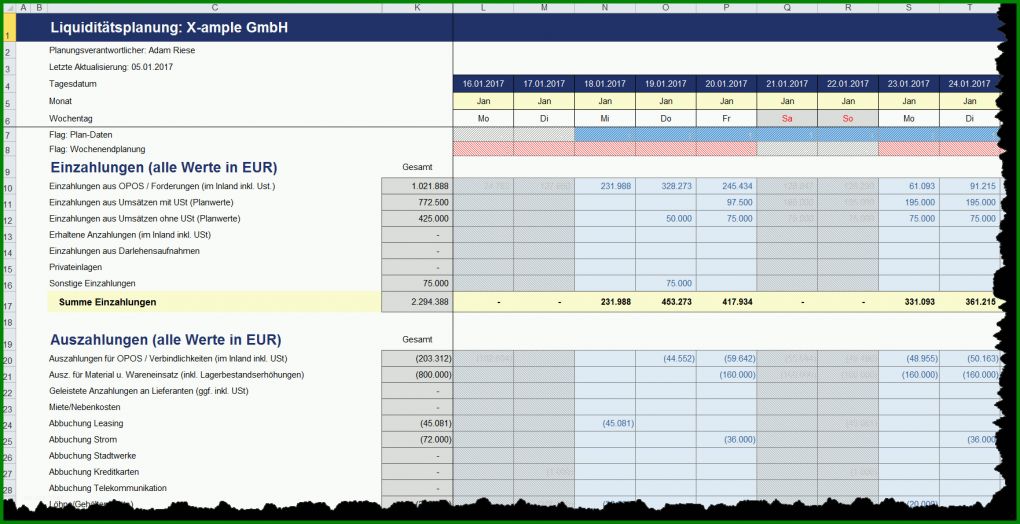 Wunderschönen Liquiditätsplanung Excel Vorlage Ihk 1762x906