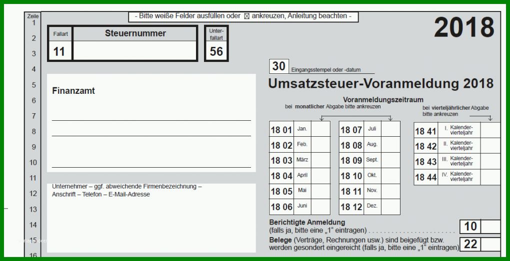 Unvergesslich Vorlage Umsatzsteuervoranmeldung 1150x590