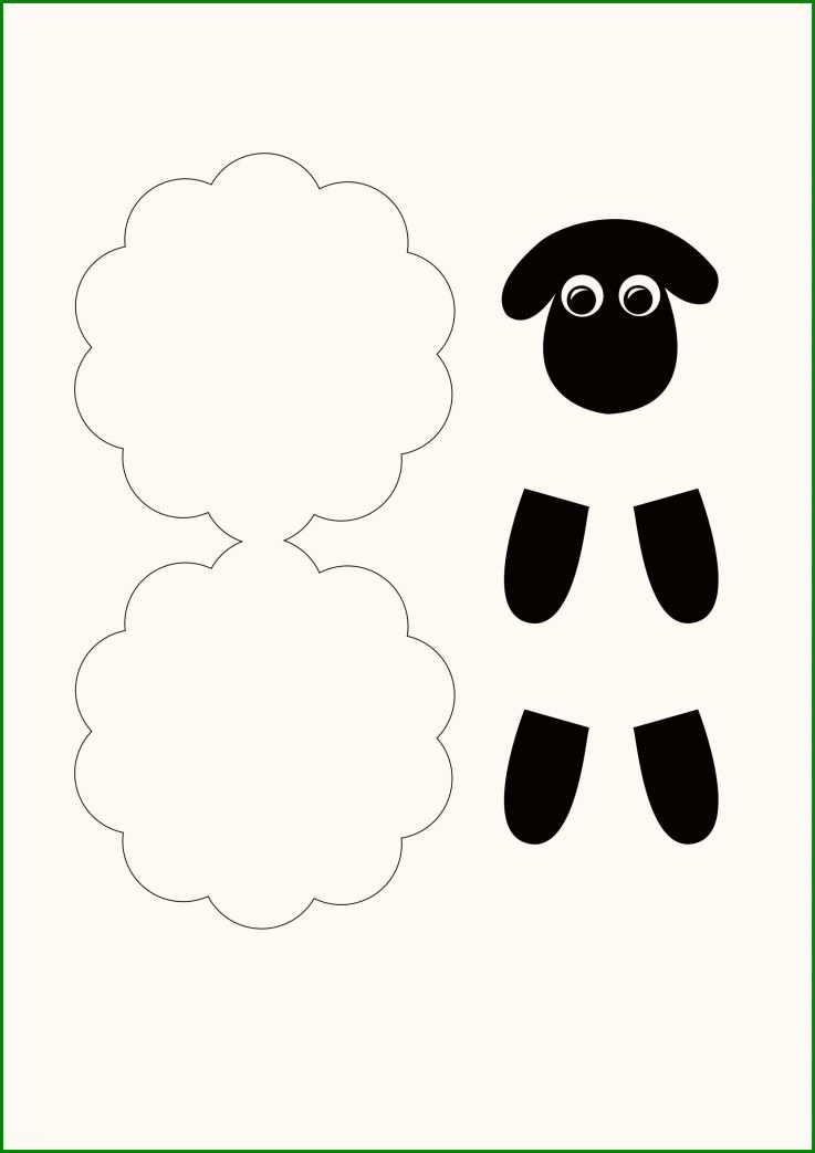 Schaf Basteln Mit Kindern Kostenlose Vorlage Und Einfache Teil Der Vorlage Schaf Basteln