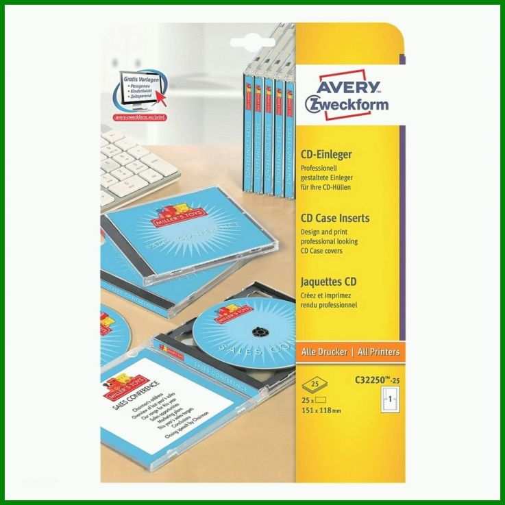 Neue Version Avery Zweckform Cd Einleger Vorlage 960x960