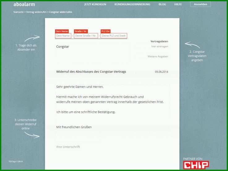 Faszinieren Congstar Vertrag Kündigen Vorlage 1085x814