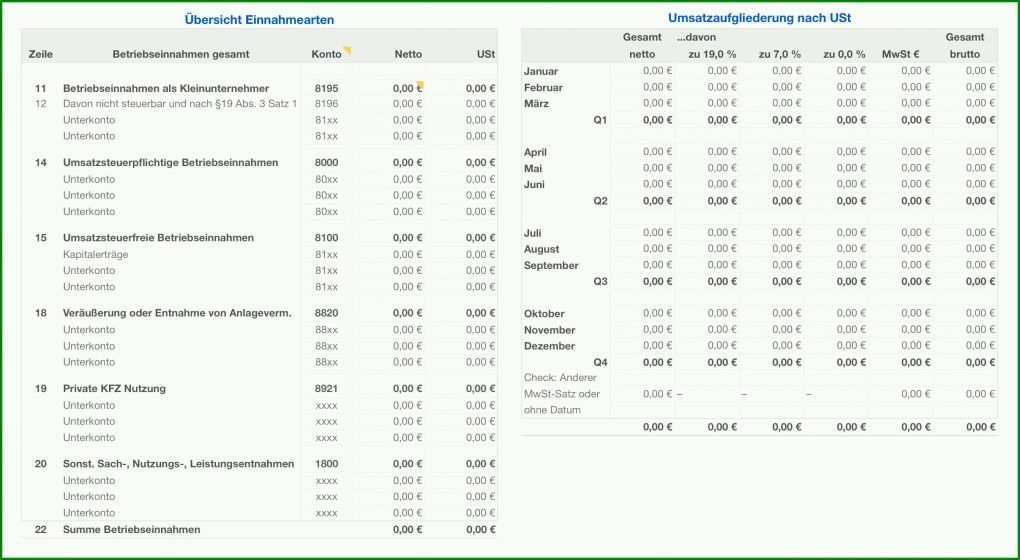 Ideal Einnahmen überschuss Rechnung Vorlage 2686x1474