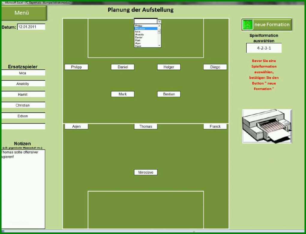 Unglaublich Fußball Aufstellung Vorlage Excel 1204x922