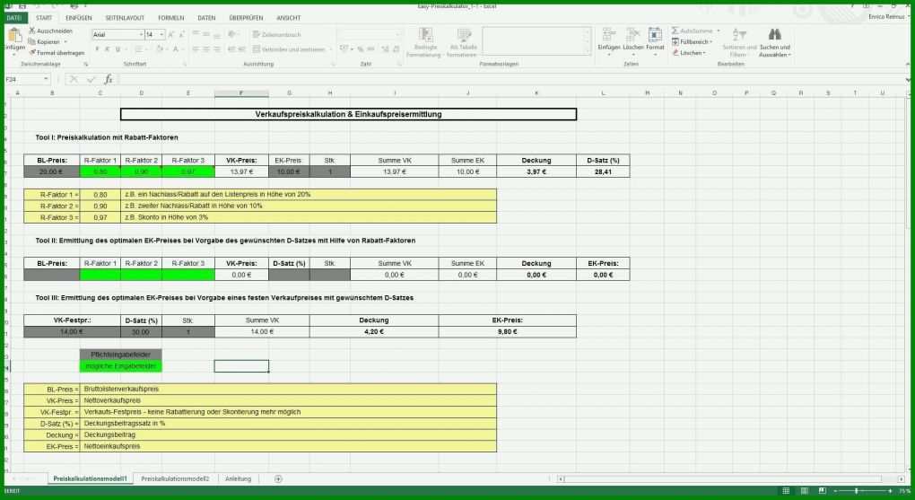 Hervorragen Kalkulation Verkaufspreis Excel Vorlage 1920x1048