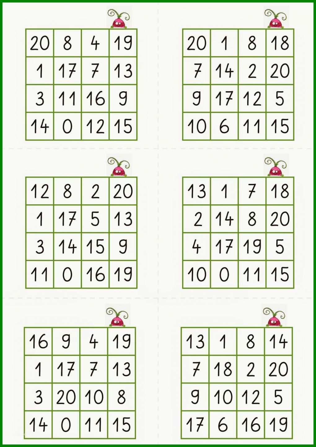 Erschwinglich Mathe Bingo Grundschule Vorlage 1131x1600