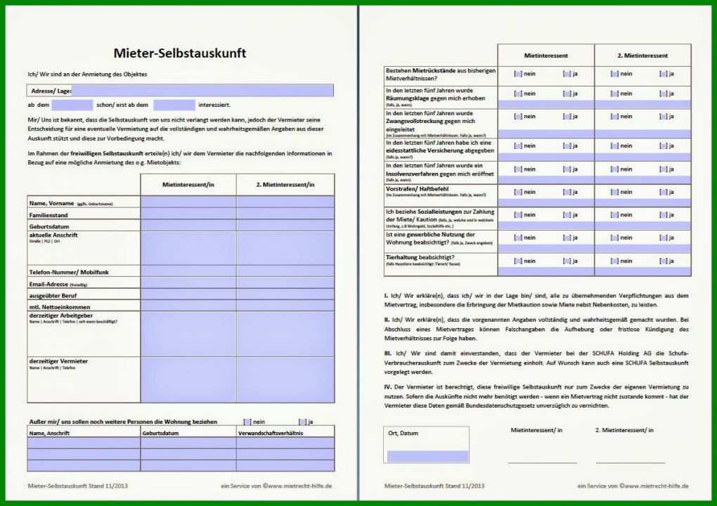 Kreativ Mieterauskunft Vorlage 1194x843