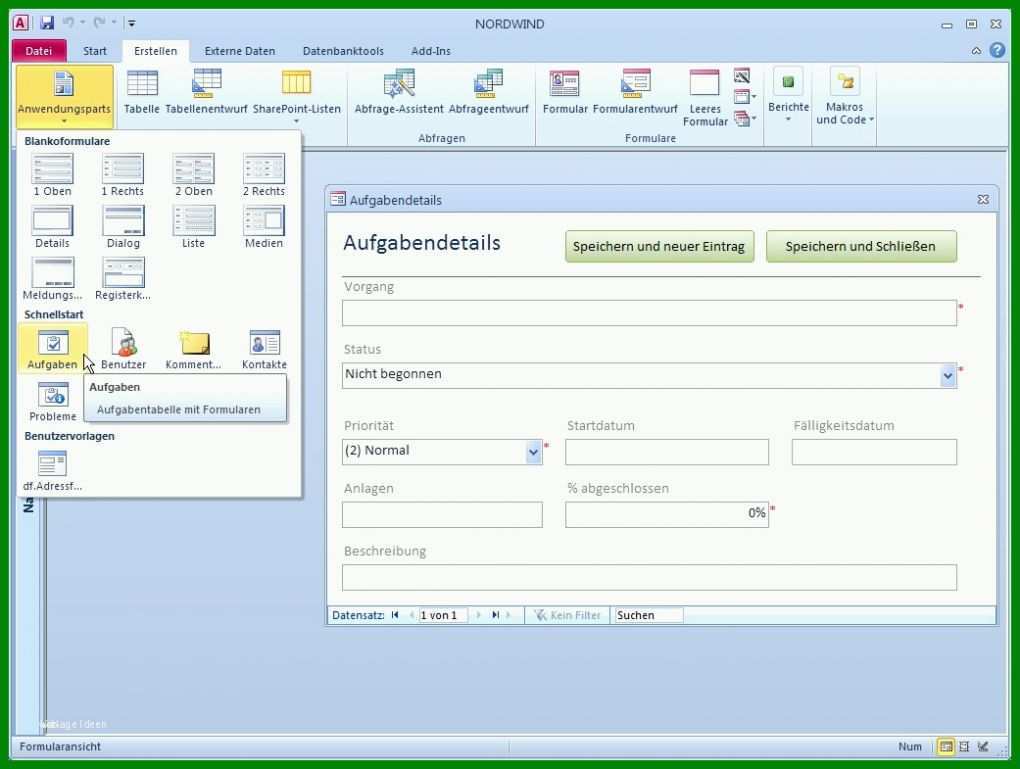 Größte Access Datenbank Vorlagen 1041x785