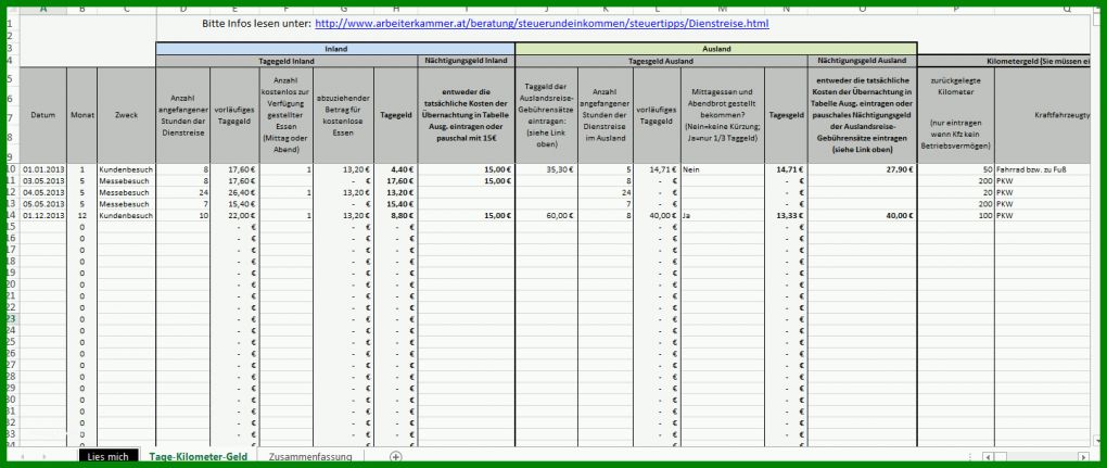 Exklusiv Excel Vorlage Reisekosten 1440x609