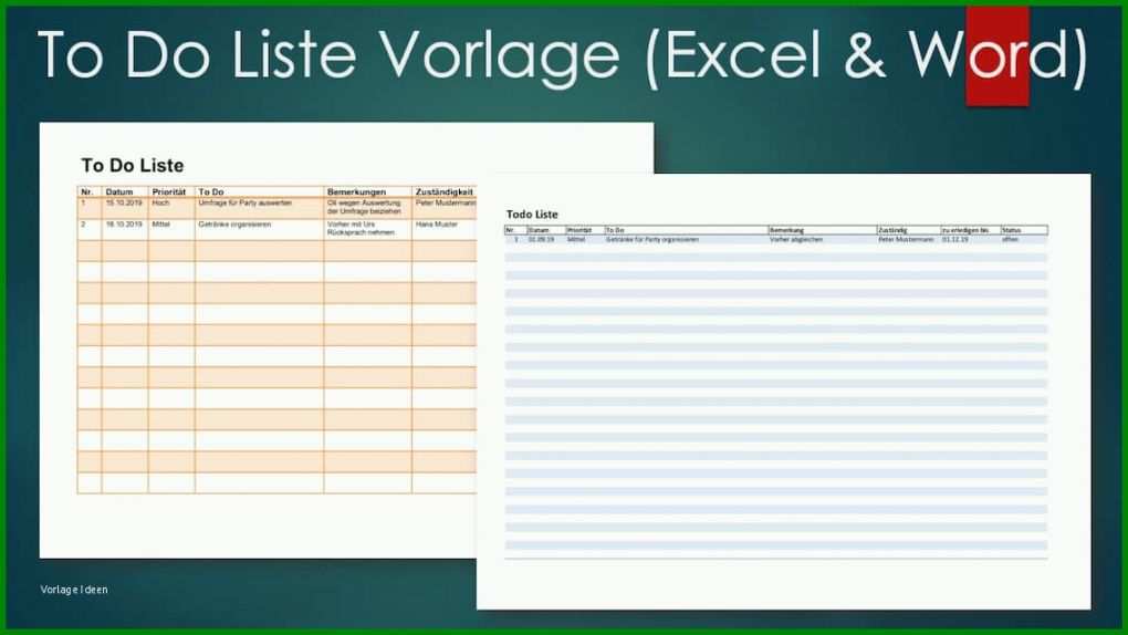 Unvergesslich to Do Liste Excel Vorlage 1138x640